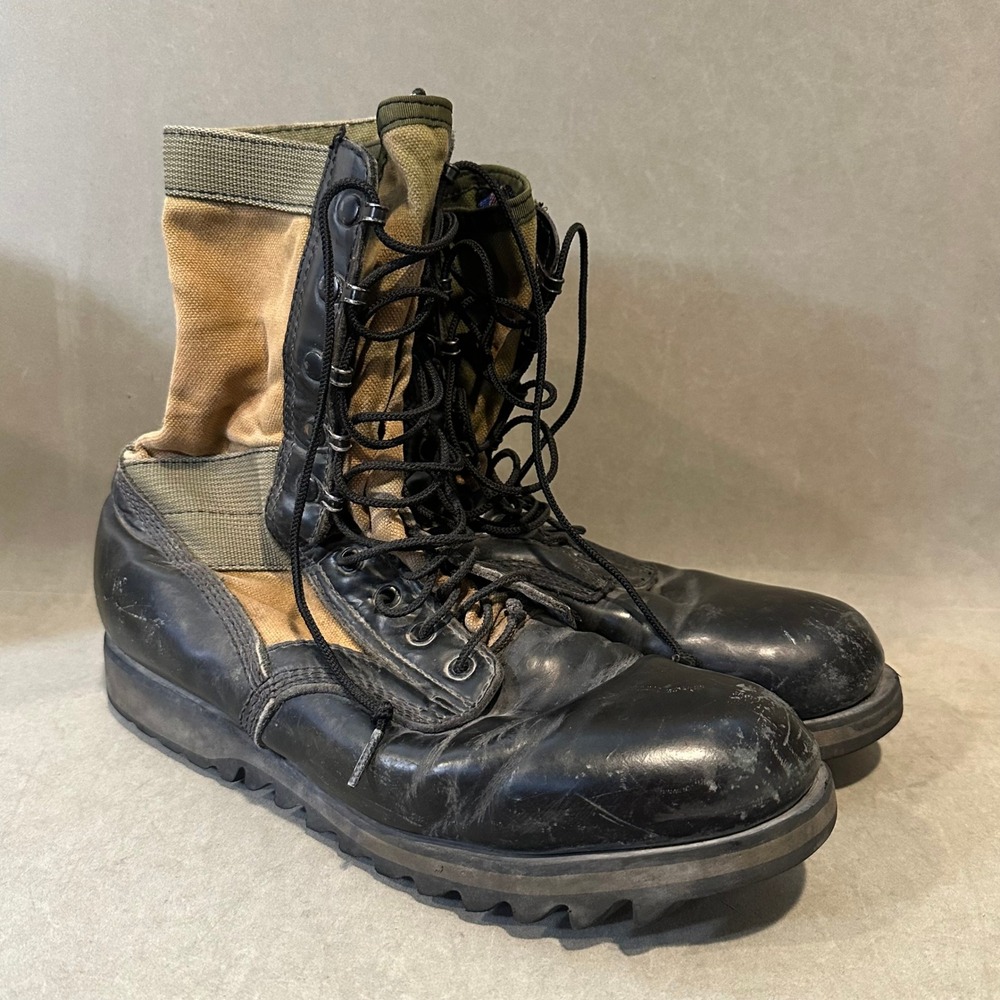 Altama Mens Ripple Sole Combat Boots Black Leather Canvas Tactical Military 11W